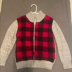 Cat & Jack fleece lined knit zip up sweater